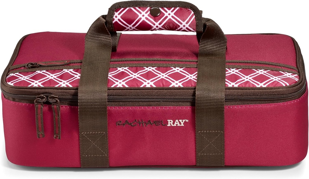 Rachael Ray Lasagna Lugger, Thermal Insulated Casserole Carrier for Hot or Cold Food, Lugger Tote for Potluck, Parties, Picnic, and Cookouts, Fits 9" x 13" Baking Dish