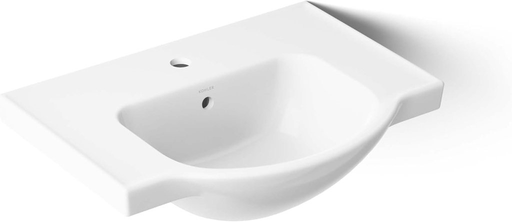 Kohler 5248-1-0 Veer Single-Hole Sink Basin, 24-Inch, White