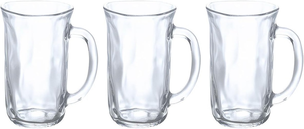 ADERIA P6617 Tibineri Stein Mug L Beer Glass, 14.1 fl oz (410 ml), Dishwasher Safe, Set of 3, Made in Japan, Wedding, Father's Day, Mother's Day, Gift, Gift, Birthday, Women, Celebration, Men, Beer,
