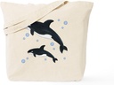 CafePress Orca Whale Tote Bag Reusable Natural Beige Canvas Shopping Bag