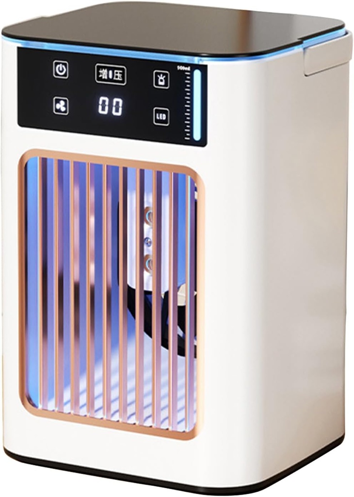 Miniature Desktop Humidifying Air Conditioning Fan USB Rechargeable 900ML Water Tanks Cooling Fan with Breathing Light