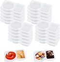 20pcs Snack Containers with Lids, 2 Compartment Snack Pack Storage Containers Reusable Leakproof Portion Control Food Boxes for Office Travel & Meal Prep (Transparent)