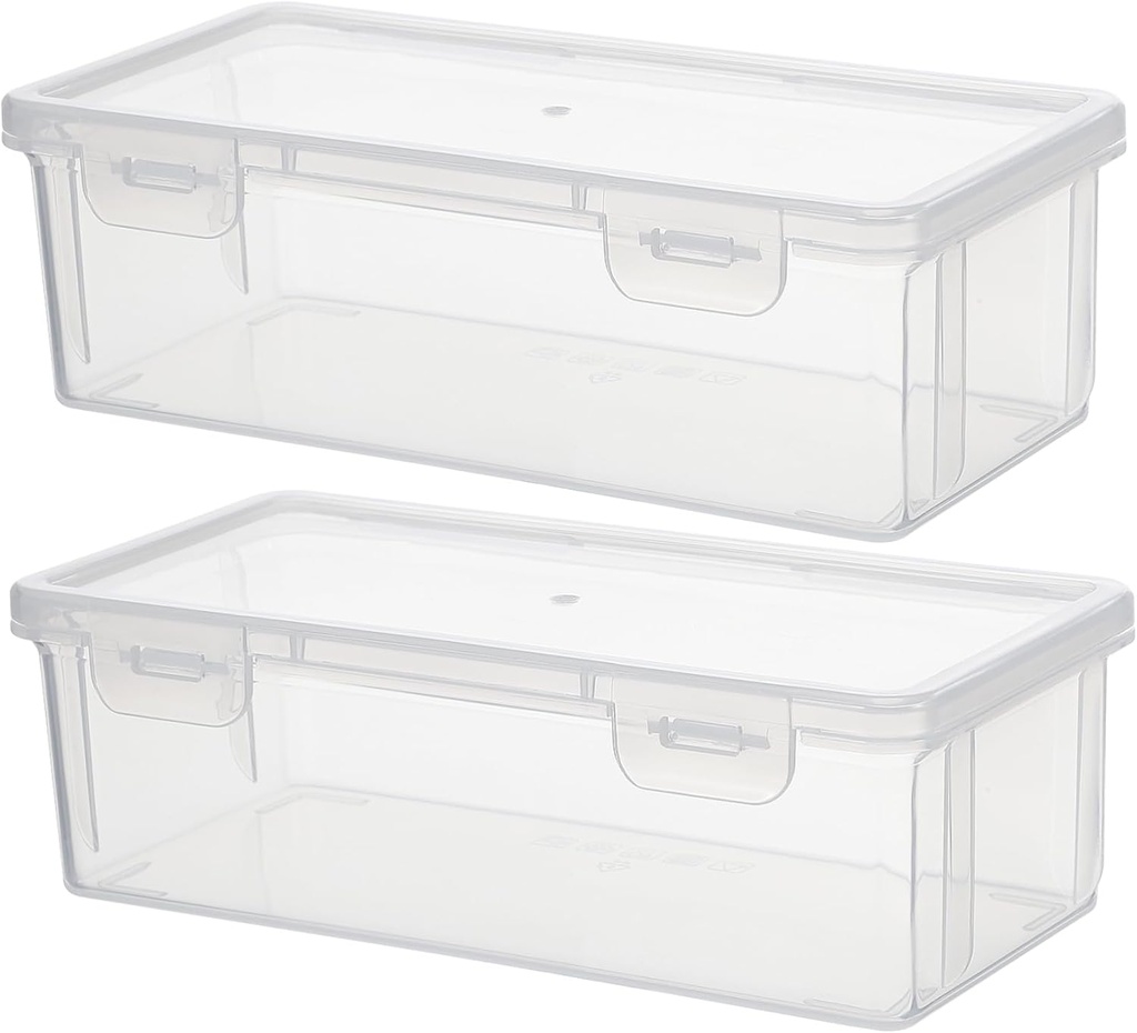 2pcs Box Storage for Bread Seasonings Airtight Food Containers Lids Kitchen Pantry Organizer