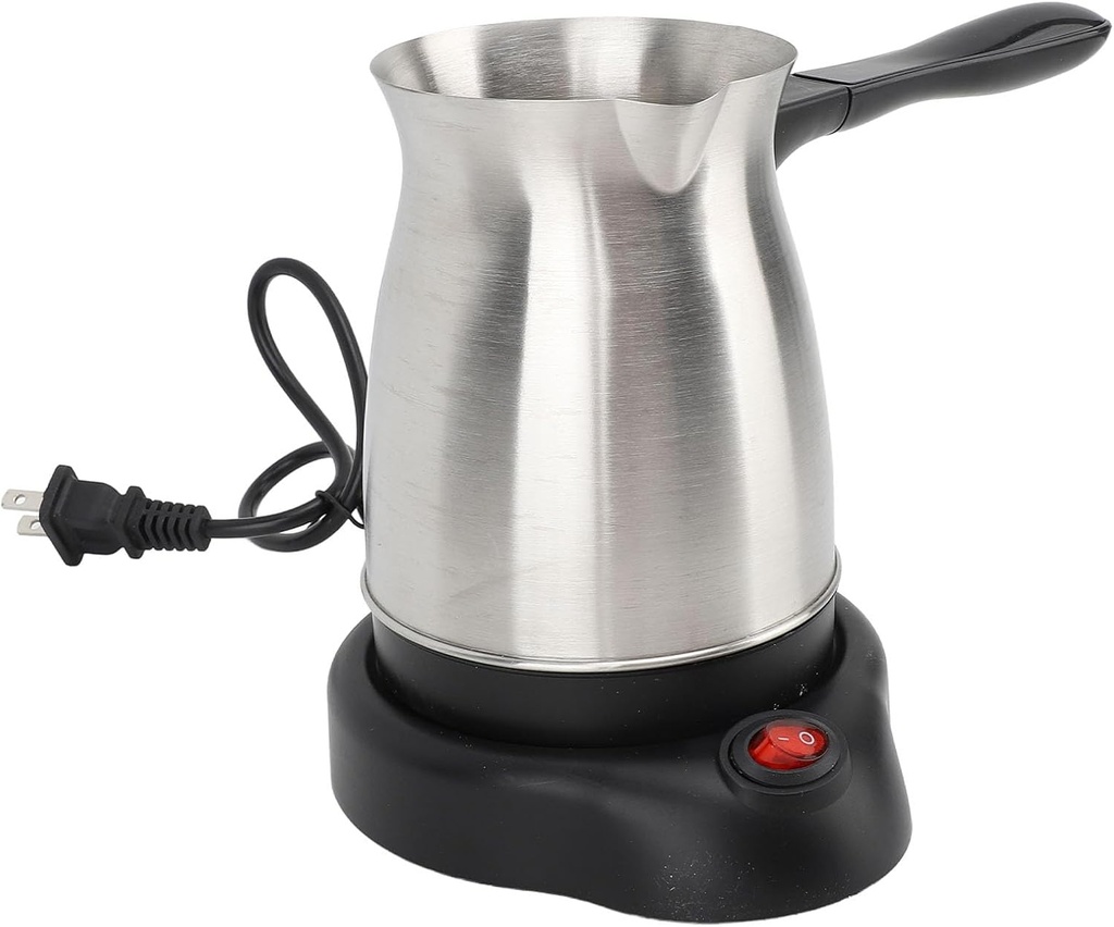 Mumusuki Electric Turkish Coffee Maker 600ml Stainless Steel Electric Coffee Machine US Plug 110V Multifunctional 600W with Ergonomic Anti Scald Handle, for 5 to 6 Cups