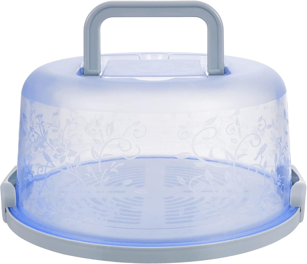 Angoily Cake Holder Carrier Dome Lid: 9 Diameter Clear Cupcake Container Cover with Handle for Transporting Cookies, Pies - Portable PP Round Cake Containers Stand Keeper