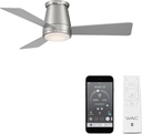 WAC Lighting Hug 3-Blade Aluminum Smart Flush Mount Ceiling Fan in Brush Nickel