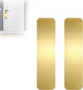 Durable Cat & Dog Door Protector from Scratching - Anti-Scratch Guard for Interior/Exterior Doors, Stainless Steel Self-Adhesive Kick Plate (2 Pcs, Brushed Gold, 4"x16")