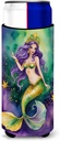 Caroline's Treasures DAC5241MUK Mermaid Mardi Gras Hugger for slim cans. Cooler Sleeve Hugger Machine Washable Drink Sleeve Hugger Collapsible Insulator Beverage Insulated Holder