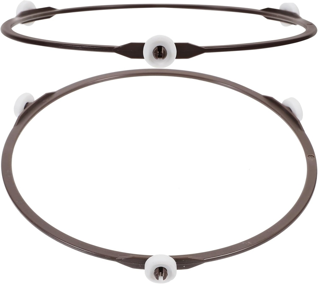 Garneck 2pcs Microwave Turntable Ring Roller High Temperature Resistant Support Tray with Small Wheels for Even Heating of Food Microwave Ovens