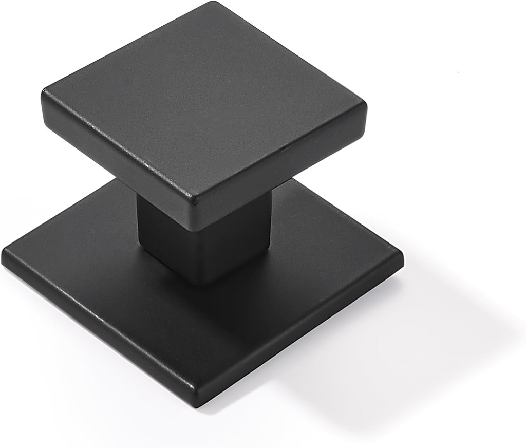 khtumeware 10-Pack 1-1/2 Square Heavy Duty Solid Matte Black zinc backplates for Cabinet knobs Suitable for Dressers,Drawers and Kitchen Hardware