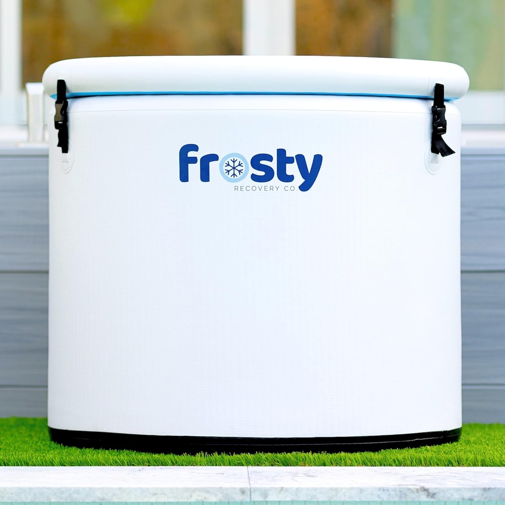 Ice Pod Pro Cold Plunge - Inflatable Ice Tub for Cold Water Therapy - Pro Grade Cold Plunge with Water Chiller Compatibility - The Ice Pod Cold Plunge Tub for Ice Bath & Ice Plunge (Light Gray)