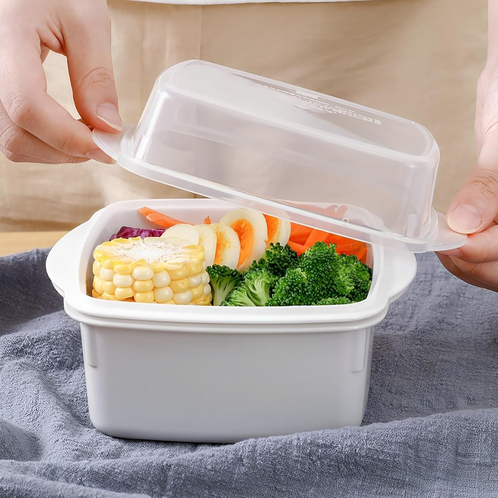 Microwave Vegetable Steamer for Cooking, Microwave Steamer With Pores for Vegetabless, Household Steam Pots, BPA Free, Freezer & Dishwasher Safe