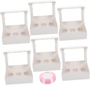 Alipis 1set Bakery Cupcake Boxes Window Muffin Cake Containers Tart Packaging Inserts Card Ribbon for Parties and Events