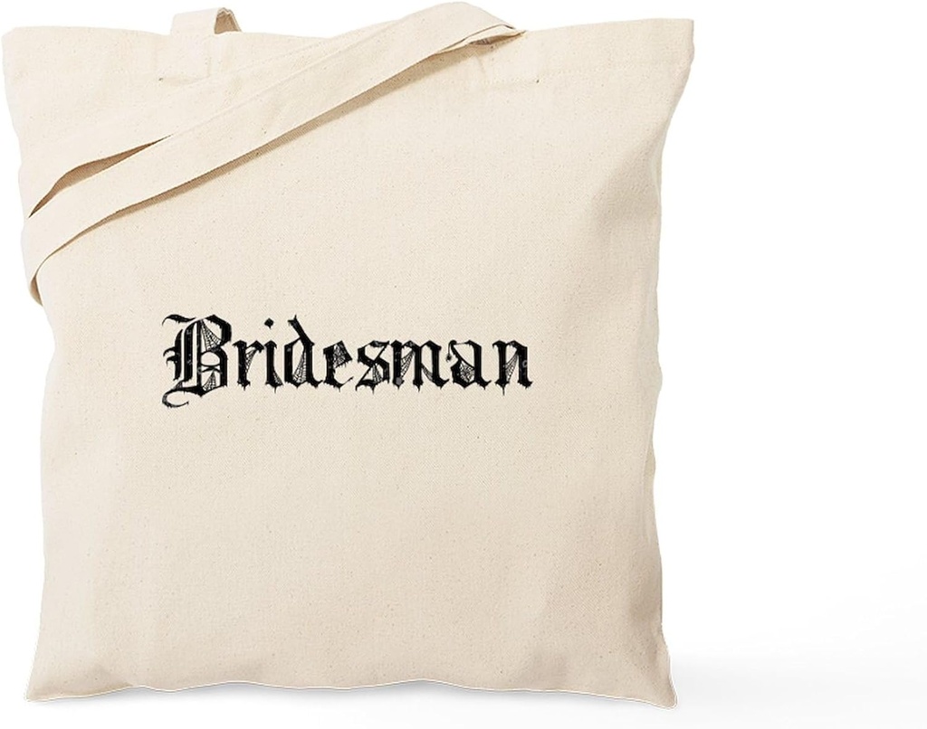 CafePress Gothic Text Bridesman Tote Bag Reusable Natural Beige Canvas Shopping Bag