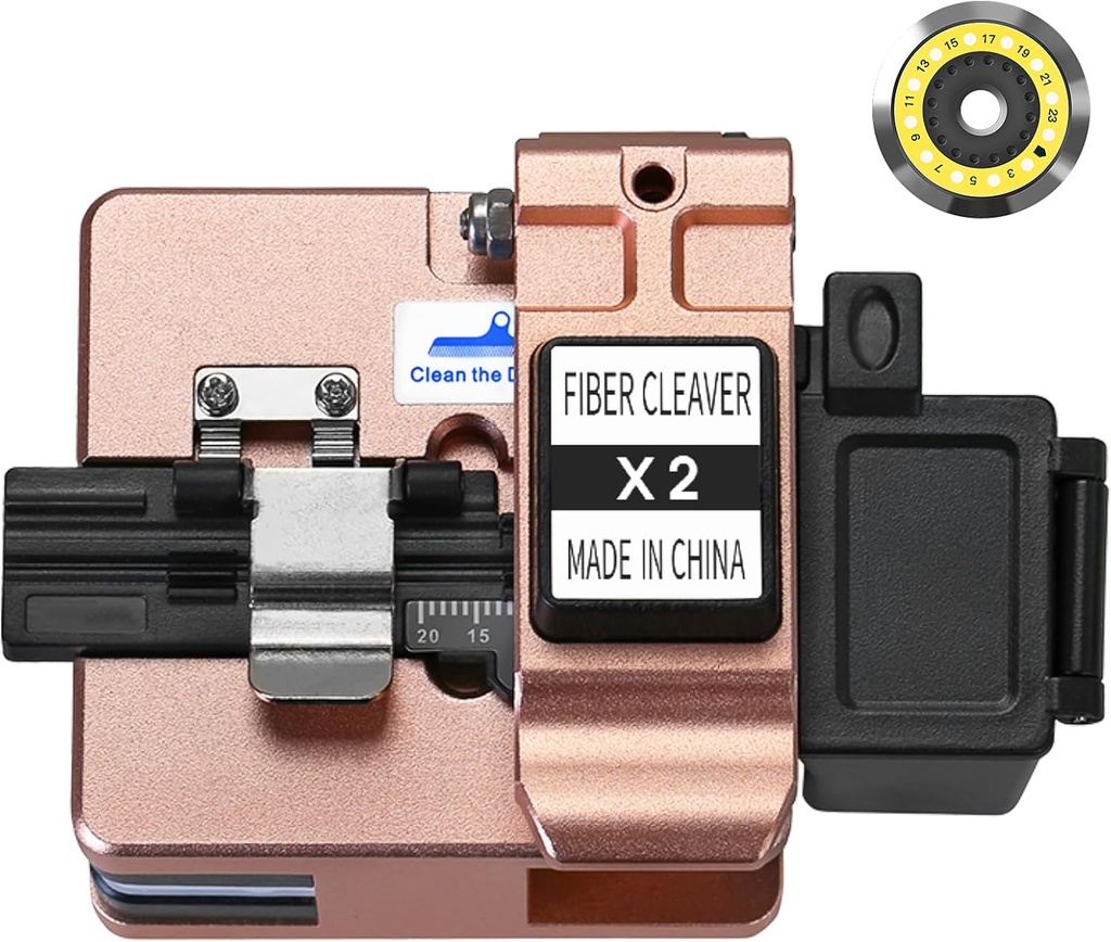 golden X2 Optical Fiber Cleaver High precision stripping tool Fiber optic cable cutter 24 cutting points 32000 times Hot melt Cold joining Fiber cutting knife with 1pcs spare blade