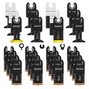 28PCS Oscillating Saw Blades, Professional Universal Titanium Multitool Blades for Wood Metal, Quick Release Multi Tool Blades Kits Compatible with Dewalt Ryobi Milwaukee Rockwell Fein