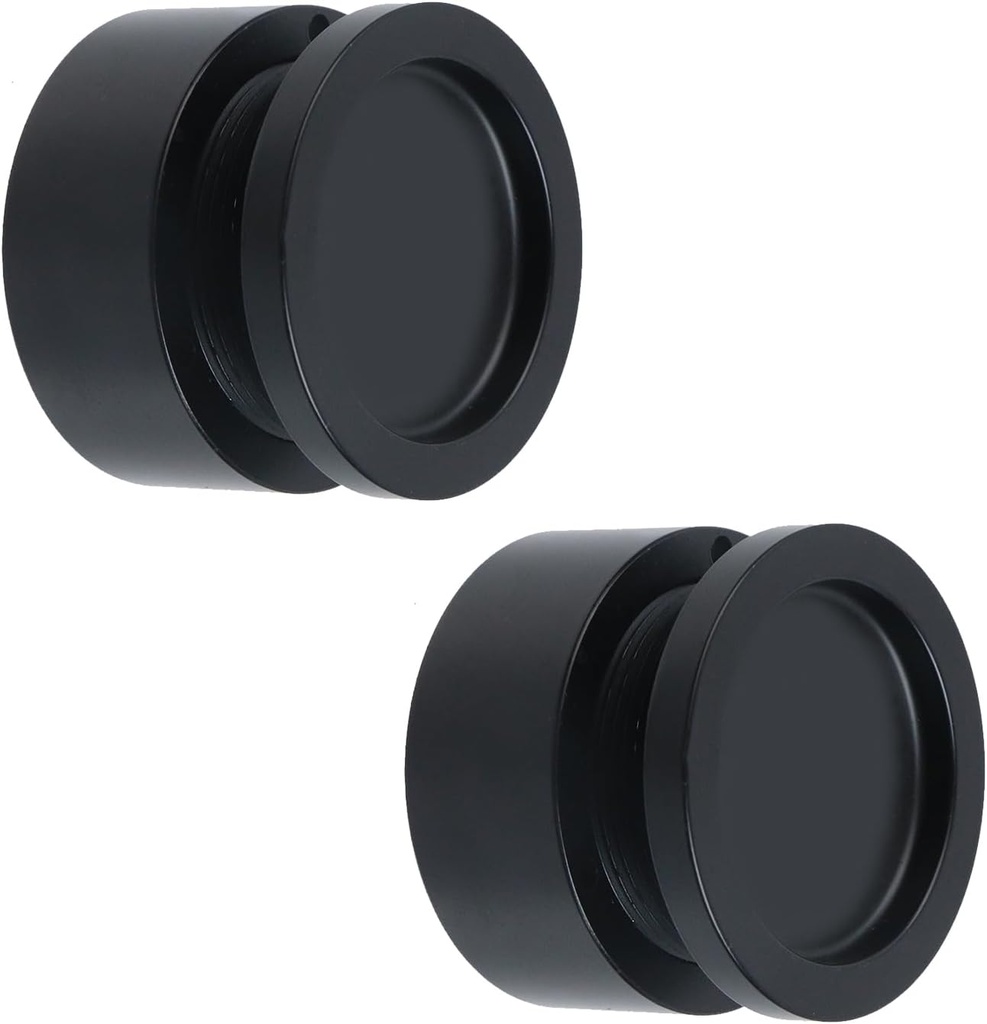 MY MIRONEY 2PCS Round Sliding Glass Door Handle Black Bathroom Sliding Knob Aluminum Alloy Back-to-Back Shower Glass Handles