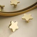 Brass Cabinet Knob Gold Knobs, Copper Drawer Knobs Star Antique for Kitchen Bathroom Cabinet Door Drawer, 2 Pack