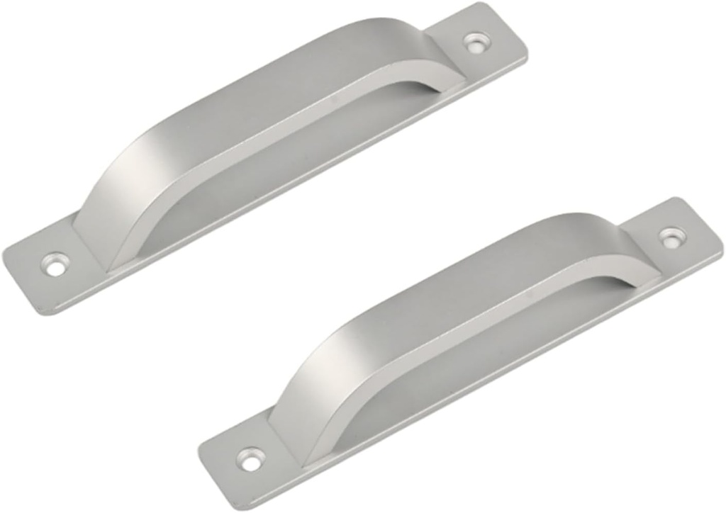 2 Pcs 5inch/128mm Barn Door Handles, Silver Furniture Hardware Pull Set, Cupboard Drawer Handles, Cabinet Dresser Pulls (Silver)