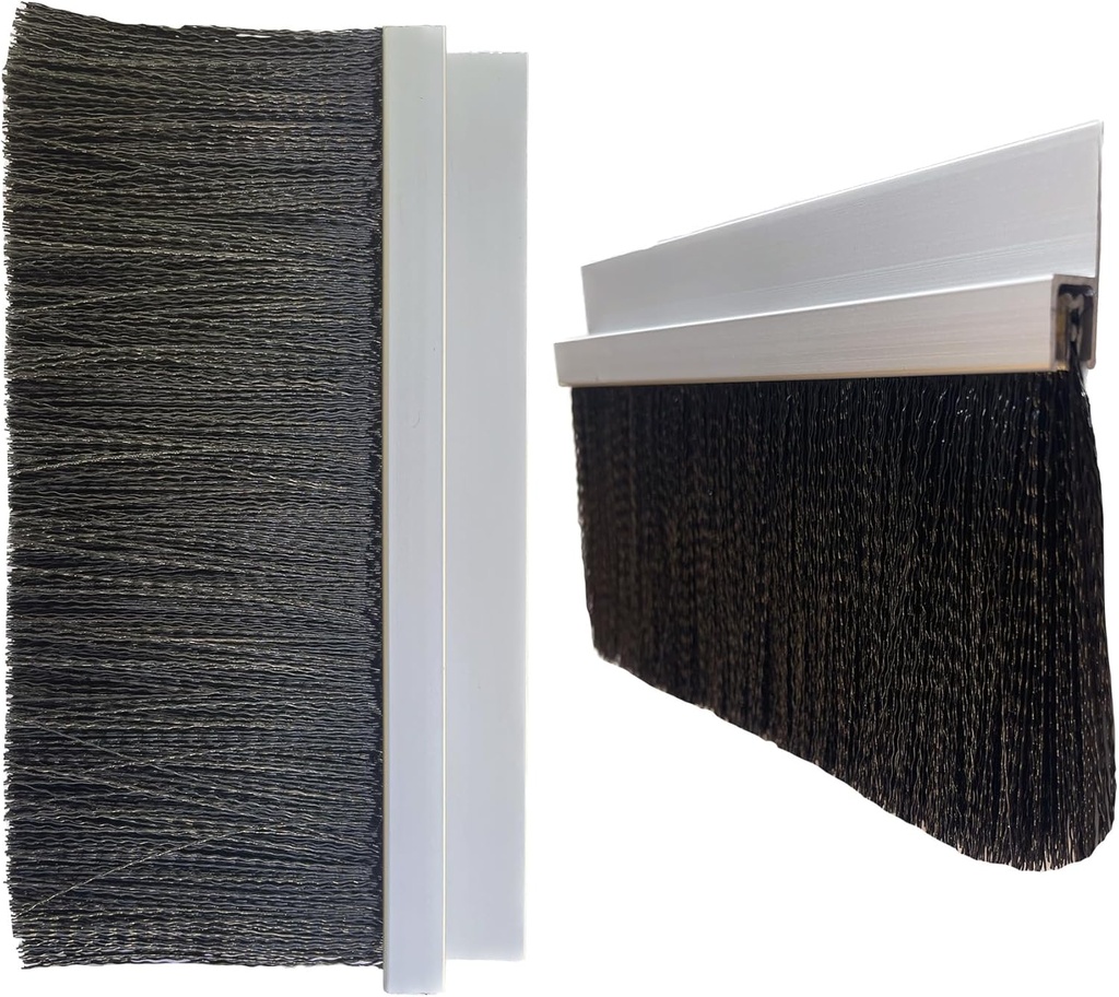 JaCor Heavy-Duty 3 in. Nylon Brush Seal Weatherproofing, 3.0 in. Brush Seal x 1.2 in. Straight Holder x 8 ft Long