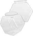 2pcs Unique Cookie Jar Candy Jar Storage for Kitchen Snack Holder Lids Airtight Plastic Sweet Containers