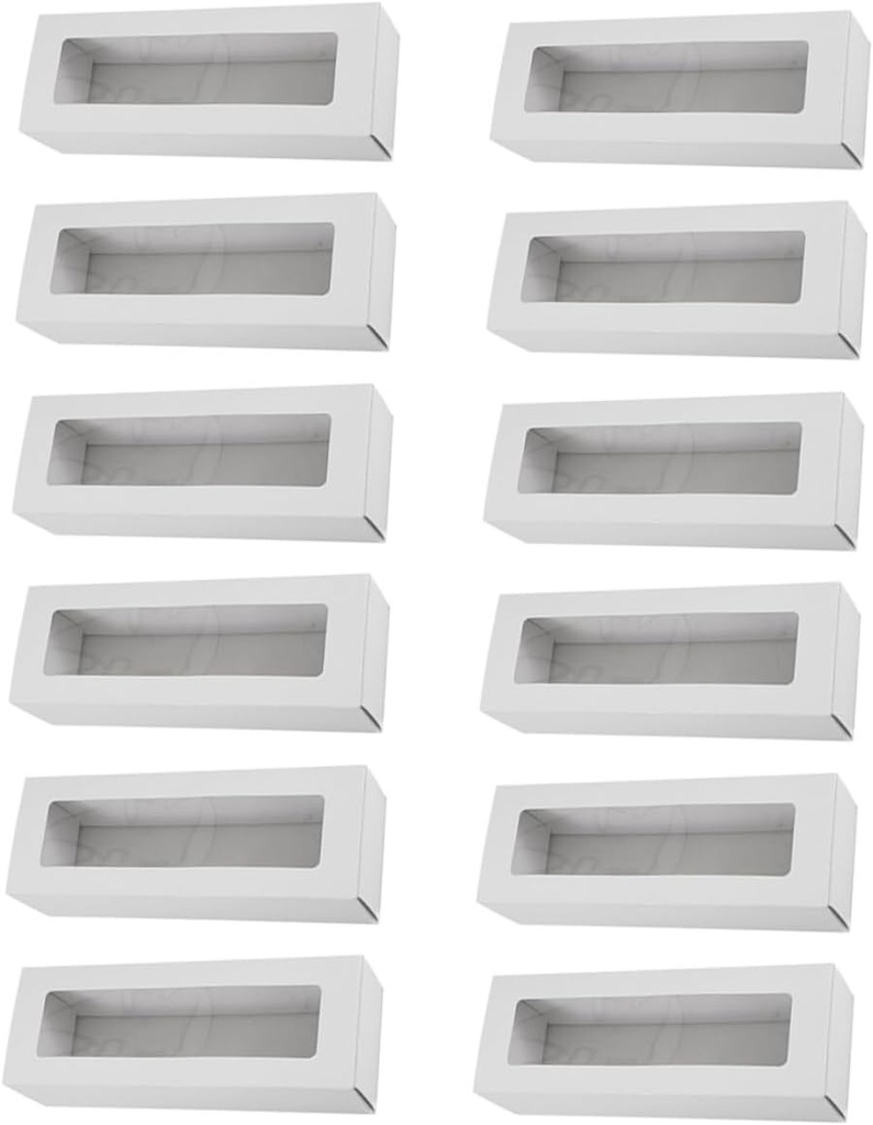 LIFKOME 12pcs Lightweight Packing Boxes Paper Cake Boxes Mooncake Storage Containers for Desserts Sturdy Simple Design
