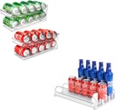 Rolling Soda Can Organizer and Automatic Soda Can Organizer for Refrigerator for Beer Soda Seltzer Drink Pop Cans Holder Storage Pantry Organization