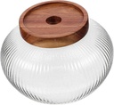 1000ml Airtight Glass Storage Jar Wooden Lid Flour Container Jar Lid Food Jar