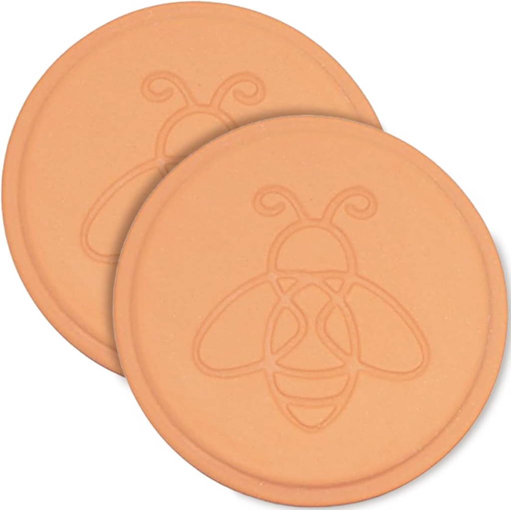 2 Pack Terracotta Brown Sugar Saver, Reusable Brown Sugar Keeper Terra Cotta Sugar Softener Container Disc for Food Storage Containers