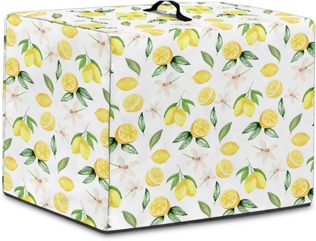 Yellow Lemon Flower Juicer Cover Dustproof Juicer Protective Covers Print with Top Handle Can be Custom