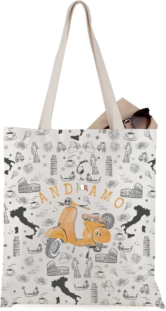 WCGXKO Italy Rome Travel Tote Bag Italy Bachelorette Gift Italian Theme Gift