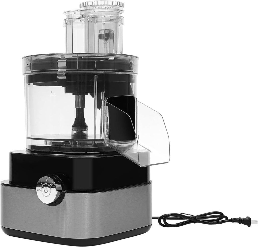 Commercial Food Processor, 600W 5 in 1 Professional Veggie Shredder with 5 Stainless Steel Blades, Multifunctional Meat Grinder Blender for Onion, Carrot, Apple, Meat, Garlic
