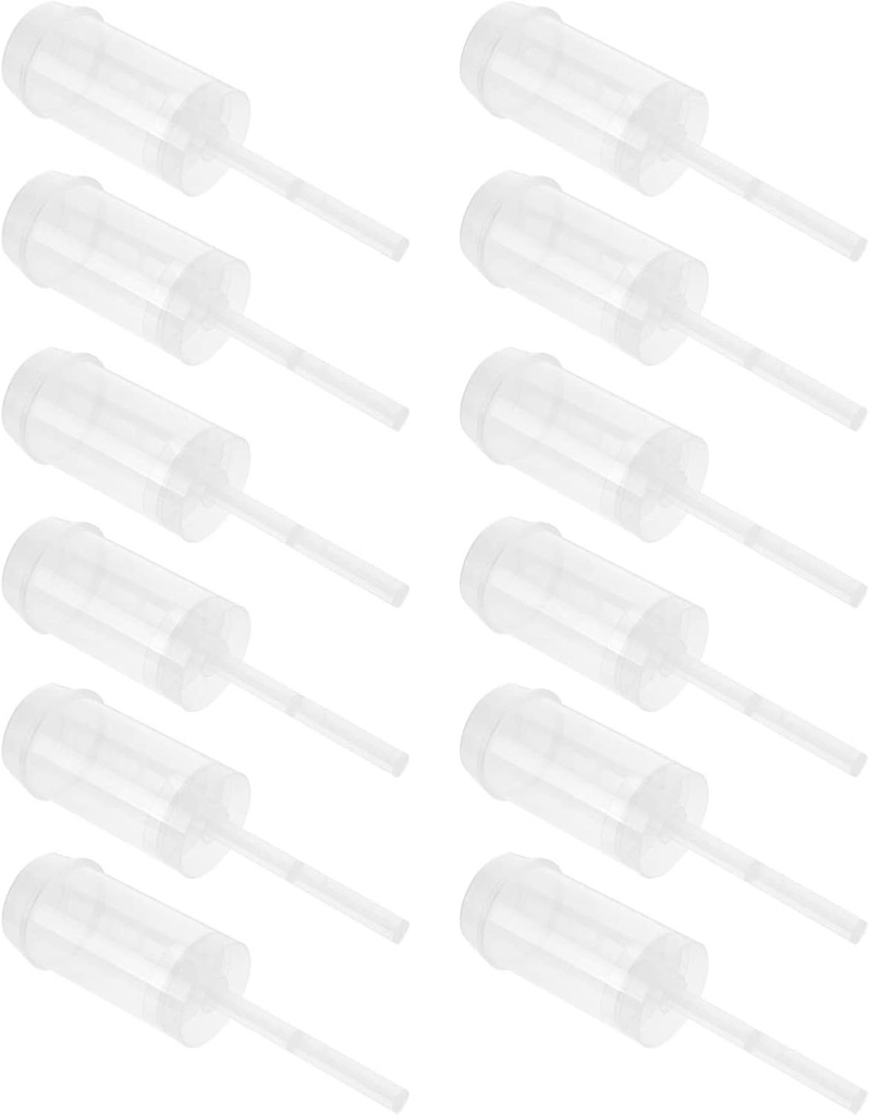 Luxshiny 30pcs Round Clear Cake Holders Food-grade Plastic Dessert Containers with Lids for Bakeries Easy to Fill Cake Shooter Tubes for Rainbow and Treats