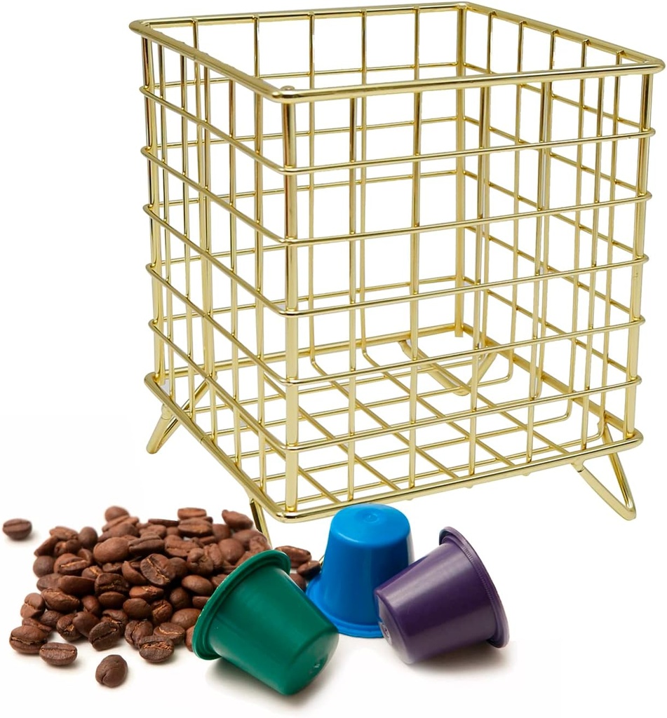 Storage Organizer Coffee Pods Holders for counter with Large Capacity Coffee Capsule Holder (Gold)