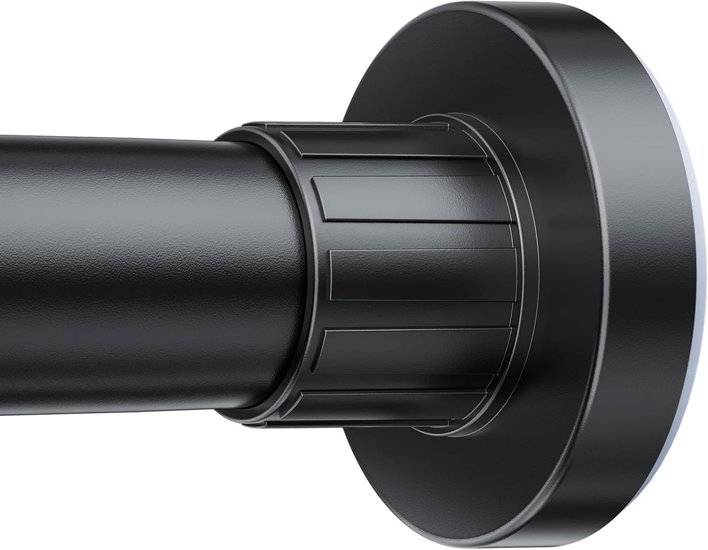 Ausemku Shower Curtain Rod 32-80 Inch Adjustable - 1 Inch Diameter Heavy Duty No drill Spring Tension Shower Rod, Non-Slip Rustproof Telescopic Rod for Bathroom, Black