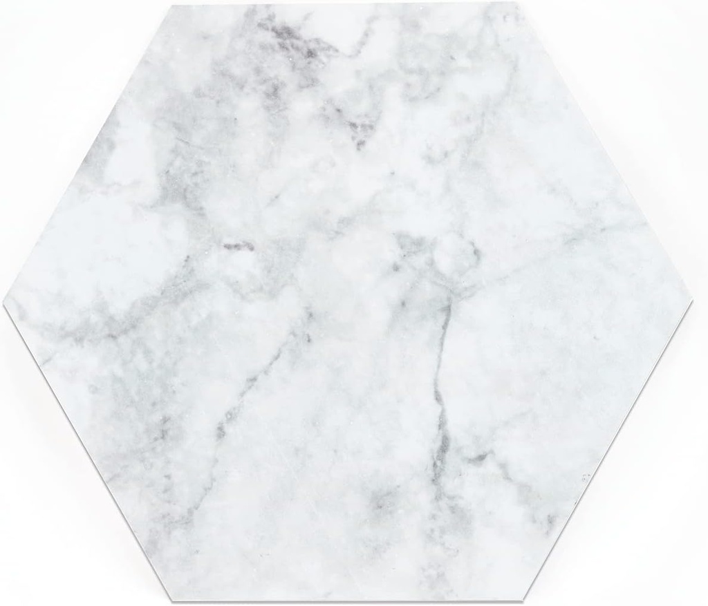 FloorPops 9" x 10.4" Milena Peel & Stick Hexagon Vinyl Floor Tiles (10 Tiles), (4.5 sqft/Carton), Gray