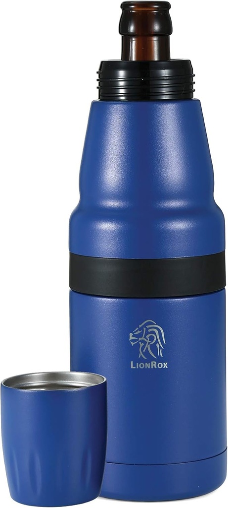 Chillax12 Can Insulator - Vacuum Insulated, Double Walled Stainless Steel Can Cooler - Navy Blue