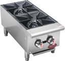 Kratos Commercial Countertop Gas Range - 2 Burners, 50,000 Total BTU, Field Convertible to Liquid Propane, 12" W (29Y-070)