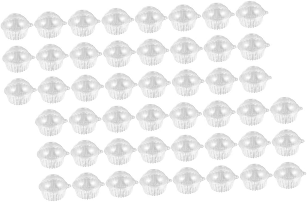 Ciieeo 50pcs Clear Plastic Cupcake Holders Disposable Bakery Boxes for Muffins Desserts High Dome Lid Design for Parties Catering