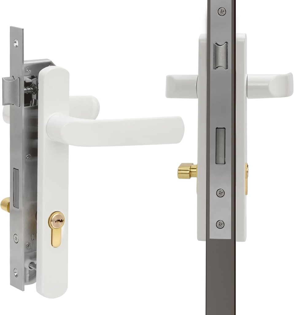 Storm Door Handle Replacement, Heavy Duty Storm Door Handle with Lock Aluminum Alloy Lever Idea for Home Apartments Hotels