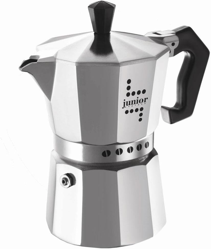 Bialetti Junior Aluminium Coffee Maker, Silver, 3 Cups