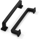 khtumeware 10 Pack Matte Black Cabinet Pulls, 5 Inch(128mm) Hole Centers Cabinet Handles Kitchen Hardware Straight Bar for Cabinets and Drawer Pulls