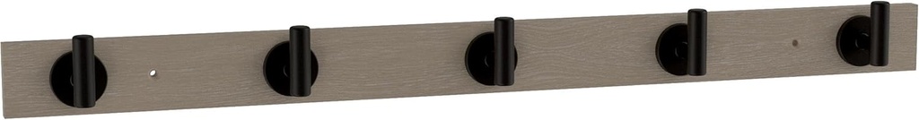 Franklin Brass Post (1-Pack) 27' Coat Rack Wall Mount White Hat Rack with 5 Hooks Mounted Hanging Hook Rail for Clothes, Towels, Purses, Bags, Kitchen, Entry, Closet Organization B48031K-480-R