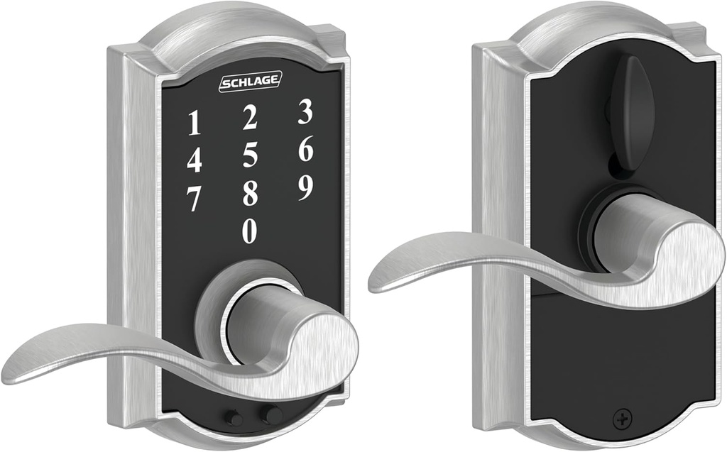 SCHLAGE Touch Camelot Lock with Accent Lever (Satin Chrome) FE695 CAM 626 ACC