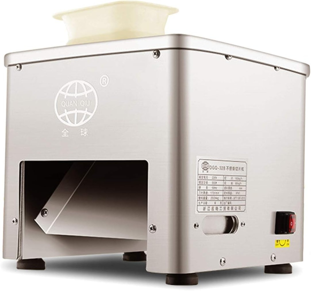 Commercial Meat Cutter Machine for Restaurant 85mm Blade Automatic Slice Strip Cube Meat Cutting Machine 350lb/h Stainless Steel 110V