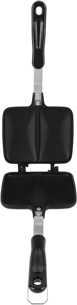 JUOPZKENN Sandwich Maker Pan Aluminum Alloy Nonstick Hot Sandwich Maker Stovetop Grilled Panini Maker Frying Pan with Handle for Kitchen Breakfast(Style 2)