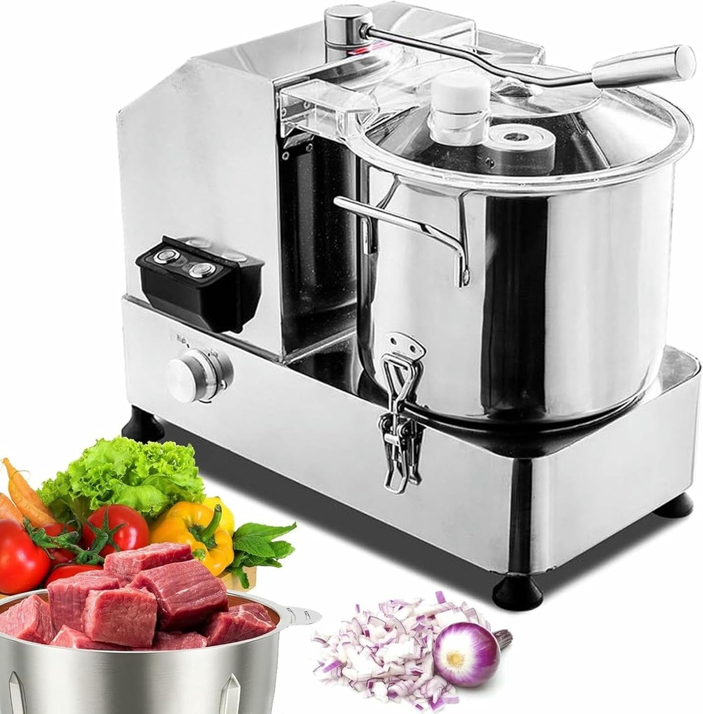 Multifunctional Electric Food Chopper For Vegetables And Meat, Automatic Food Processor With Adjustable Speed, Commercial Stainless Steel Vegetable Grater,6L