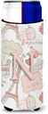 Letter N Love in Paris Pink Ultra Beverage Insulators for slim cans