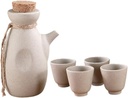 Japanese Sake Kettle Set Ceramic Wine Pot with Sake Cups Each Home Restaurants and Tea Houses Elegant Smooth Finish for Safe Use