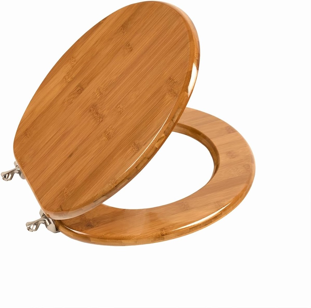 Toilet Seat, Solid Wood, Bamboo, High Gloss Finis, PIKLiDS (Round)
